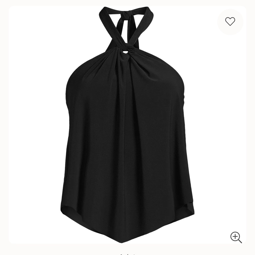 Lands' End Black Halter Swim Top